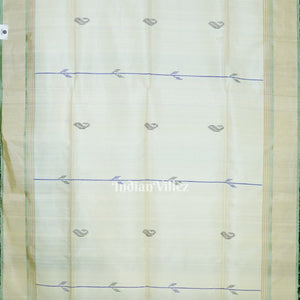Cream With Multicolor Handwoven Bishnupuri Double Pallu Silk Saree