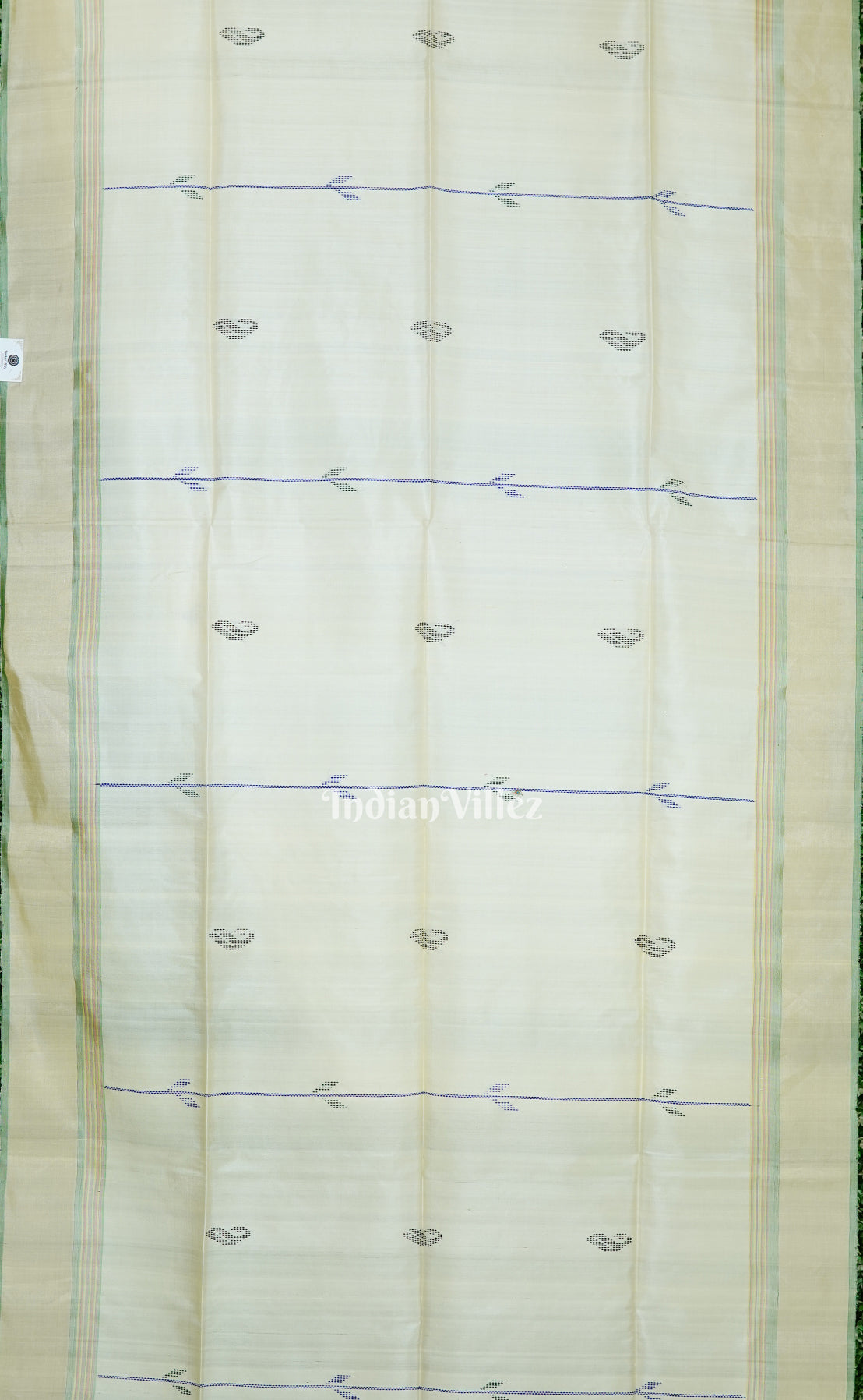 Cream With Multicolor Handwoven Bishnupuri Double Pallu Silk Saree