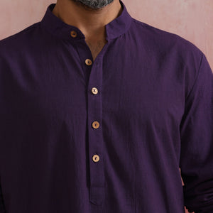 trueBrowns Men's Purple Kurta