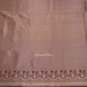Wine Pure Soft Mashru Satin Silk Banarasi Saree