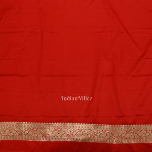 Red Meenakari Pure Mashru Satin Silk Banarasi Saree