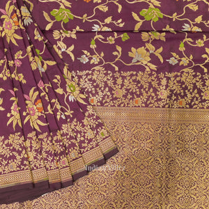 Purple Meenakari Banarasi Katan Silk Saree