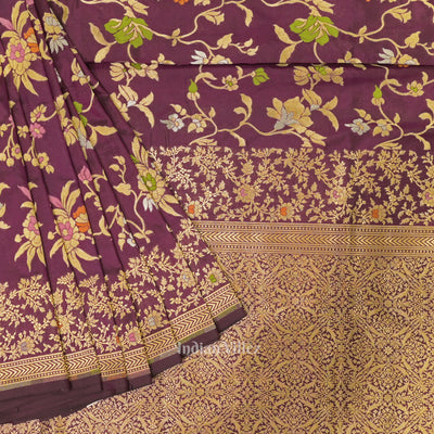 Purple Meenakari Banarasi Katan Silk Saree