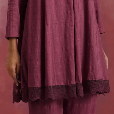 trueBrowns Mauve Cotton Dobby Co-ord set