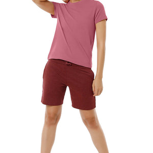 Essential Basic Short Sleeve Round Neck T-Shirt - Heather Rose