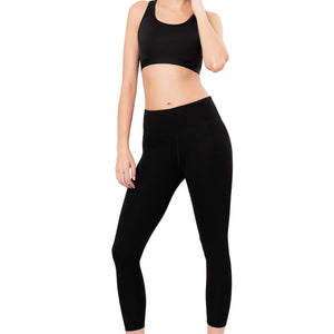 Energize Medium Impact Round Neck Sports Bra - Jet Black
