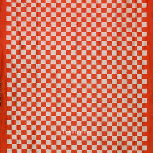 Orange Black Pasapali Sambalpuri Ikat Silk Saree