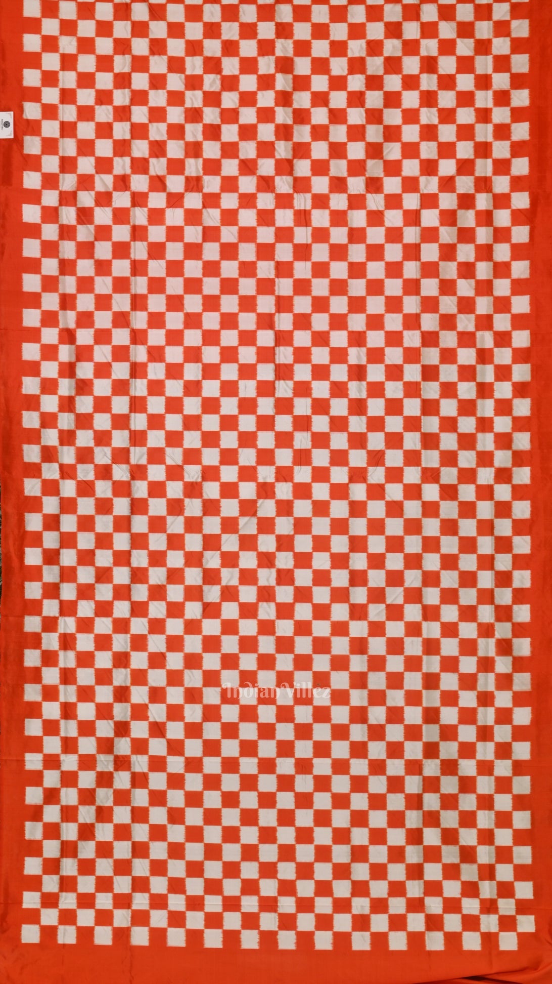 Orange Black Pasapali Sambalpuri Ikat Silk Saree