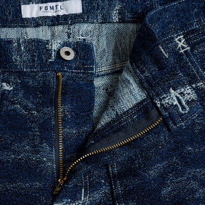 FDMTL | JACQUARD PAINTER PANTS RINSE { INDIGO