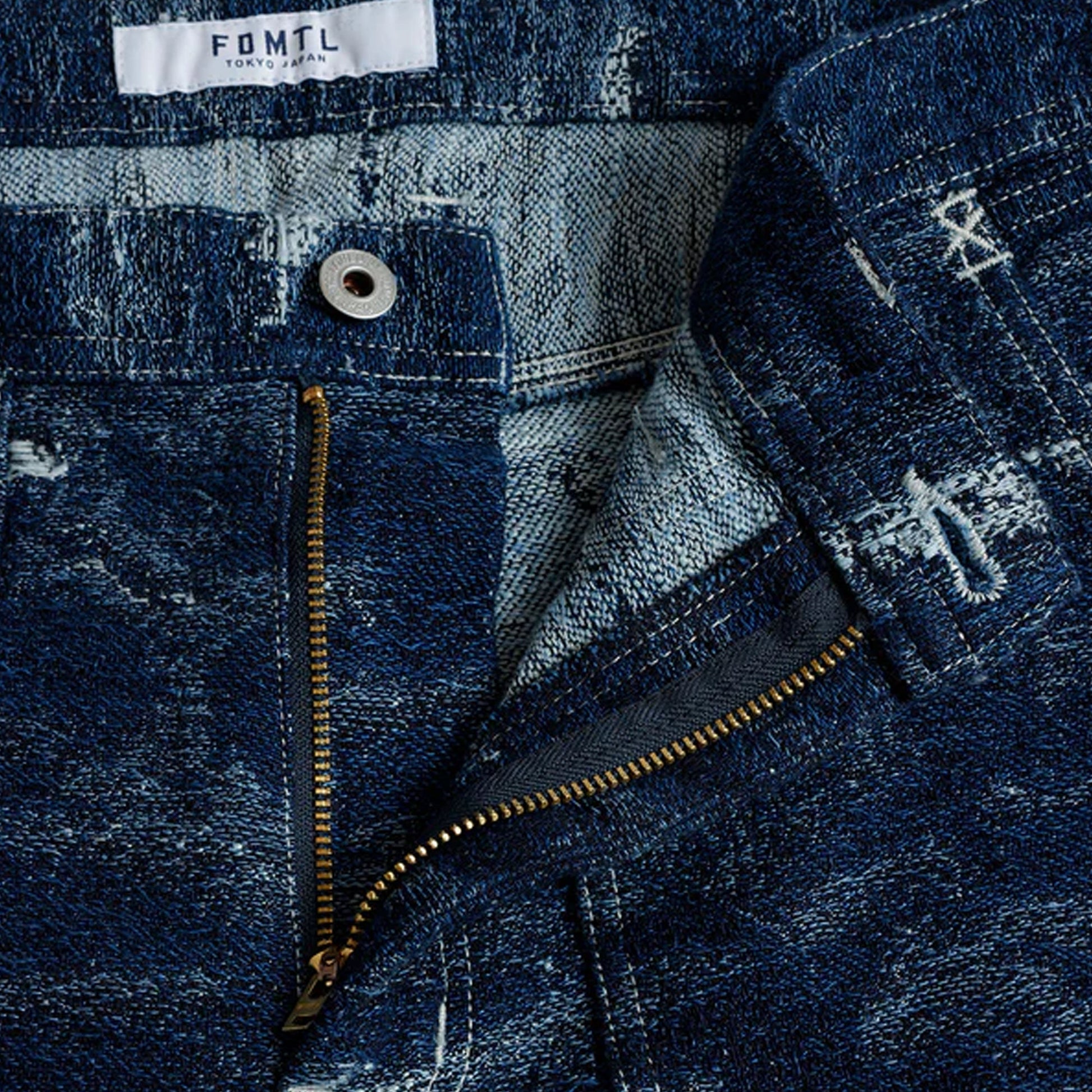 FDMTL | JACQUARD PAINTER PANTS RINSE { INDIGO
