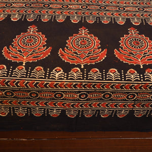 Black - Block Print Cotton Double Ajrakh Bed Sheet Set 01