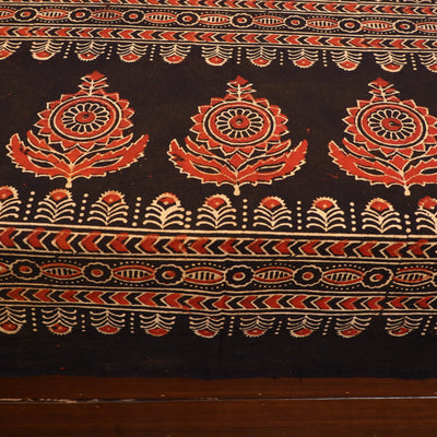 Black - Block Print Cotton Double Ajrakh Bed Sheet Set 01