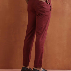 trueBrowns Men's Rust Cotton Twill Pants