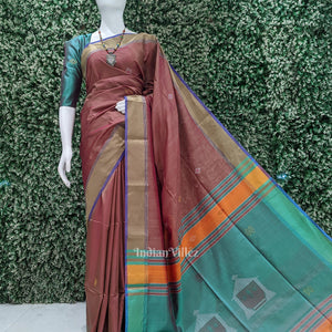 Multi Colour Dual Tone Pure Bishnupuri Silk Saree