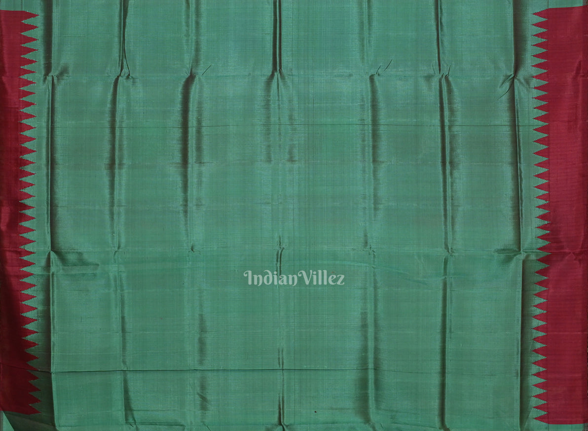 Maroon with Multicolor Double Pallu Phoda Kumbha Fish Motif Berhampuri Silk Saree