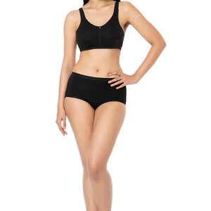 Cotton Daily Support Solid Non Padded Non-Wired Bra - Black