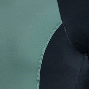 Short Sleeves Padded Leg Suit - Olive_Nero