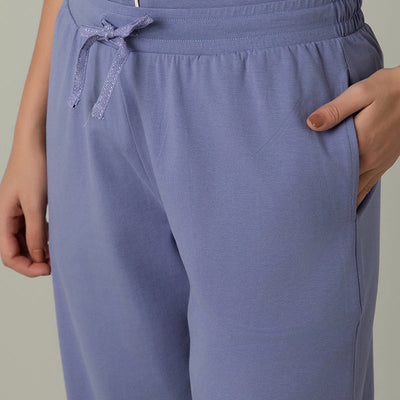 Sleep Button Down PJ Set - Lavender Violet