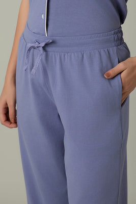 Sleep Button Down PJ Set - Lavender Violet