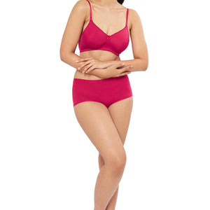 Smooth Elegance Padded Non-wired T-shirt Bra - Pursian Red