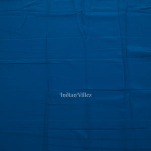White Blue Pure Khaddi Georgette Bandhani Banarasi Saree