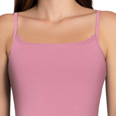 Shelf Support Straight Neck Sleeveless Camisole (Pack of 2) - White_Wildrose