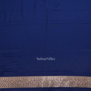 Deep Blue Meenakari Pure Mashru Satin Silk Banarasi Saree