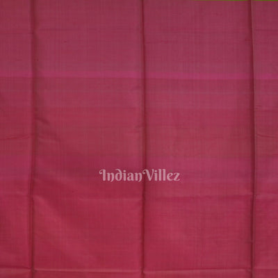 Parrot Green with Multicolor Pure Bishnupuri  Double Pallu Silk Saree