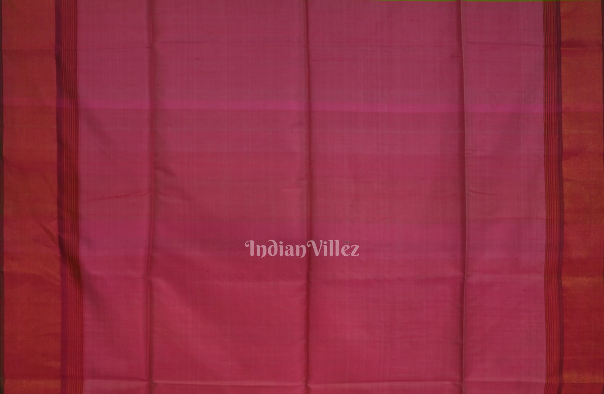 Parrot Green with Multicolor Pure Bishnupuri  Double Pallu Silk Saree