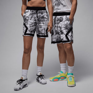 JORDAN | SPORT DRI-FIT PRINTED DIAMOND SHORTS { WHITE/BLACK/BLACK