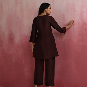 trueBrowns Cola Viscose Silk Kurta Co-ord Set