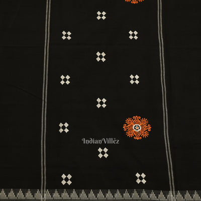 Orange Sambalpuri Cotton Bomkai Dress Material & Dupatta