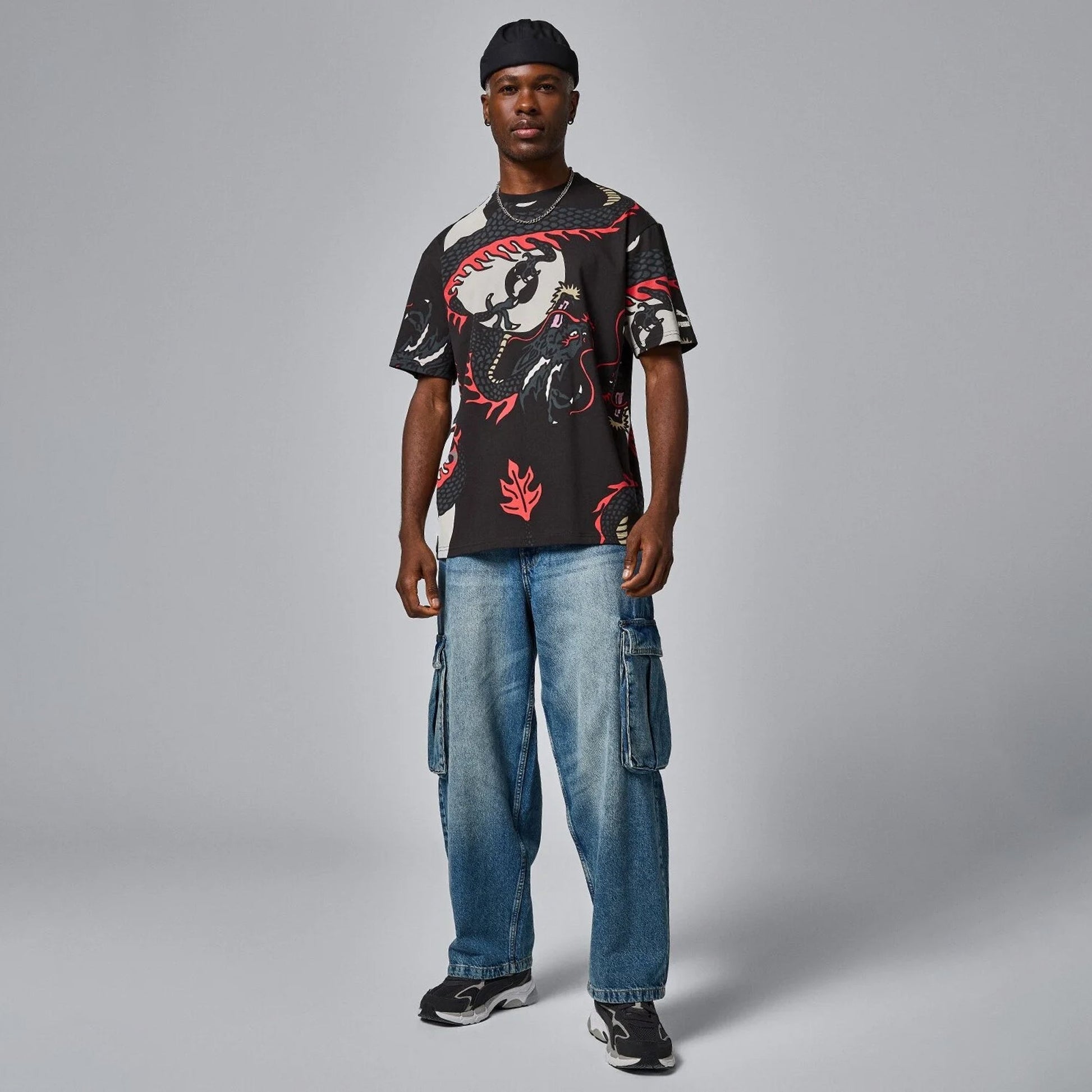 Puma | x STAPLE AOP TEE  { BLACK