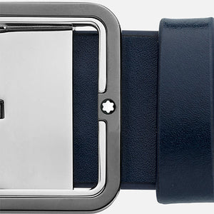 Mont Blanc, Blue/grey 35 mm reversible leather belt