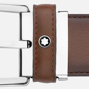 Mont Blanc, Horseshoe buckle brown 35 mm leather belt