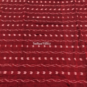 Maroon Tipa Design Sambalpuri Ikat Cotton Fabric