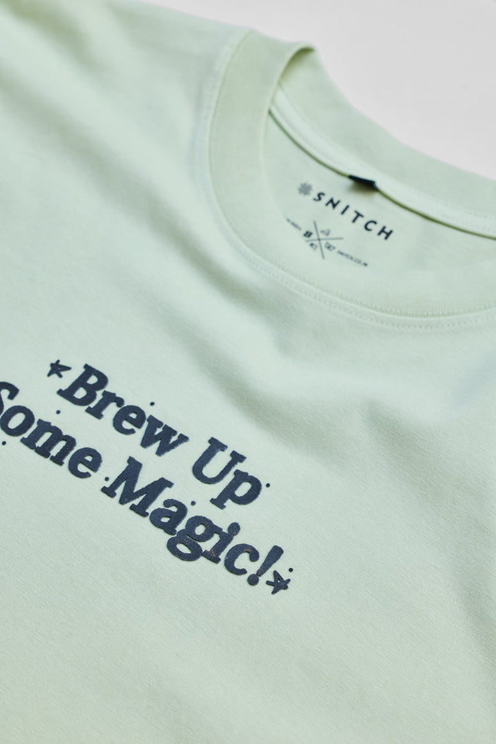 Brew Up Some Magic Green Oversized T-Shirt