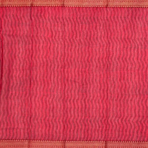 Midnight Blue Woven Chanderi Cotton Saree With Contrast Border