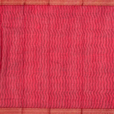 Midnight Blue Woven Chanderi Cotton Saree With Contrast Border