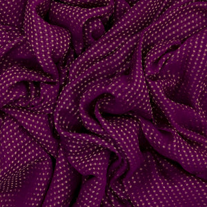 Purple Mysore Crepe Silk Saree With Floral Zari Motifs