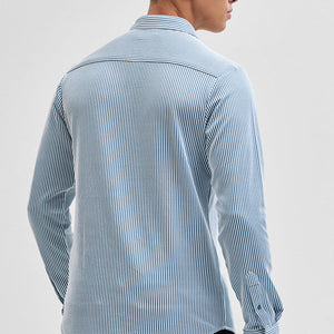 Blue Stripes Slim Fit Stretch Shirt