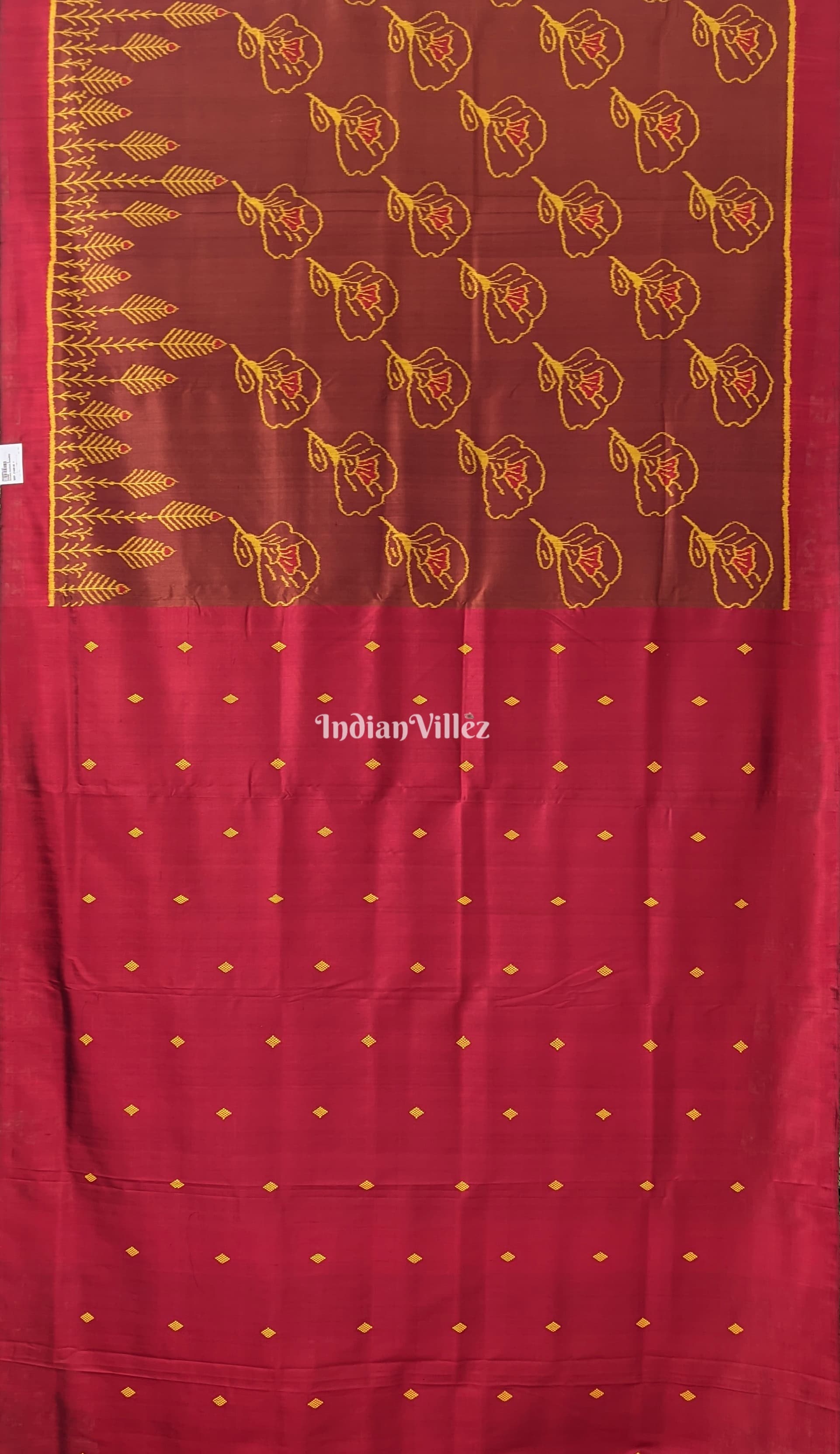 Odisha Ikat Floral Design Contemporary Silk Saree