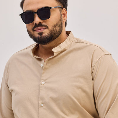 Beige Mandarin Shirt