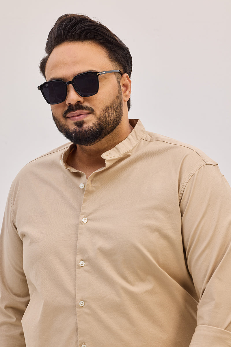 Beige Mandarin Shirt