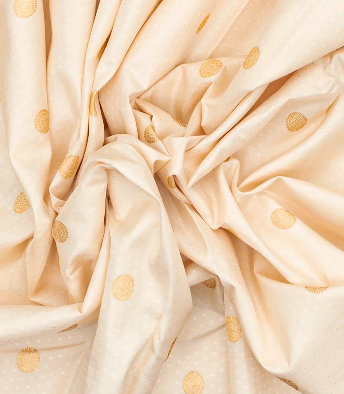 White Handloom Kanchipuram Korvai Silk Saree With Maroon Border