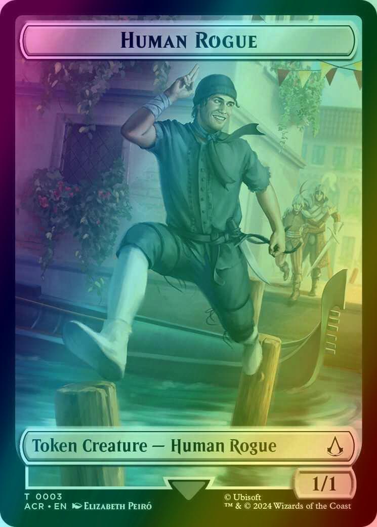 Assassin Token (04) // Human Rogue Token (03) [Assassin's Creed: Tokens] [Foil]