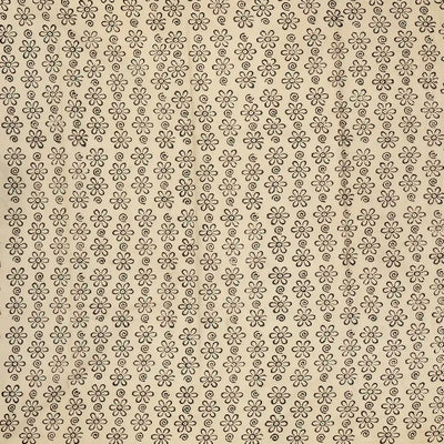 Taupe Woven Jaipur Cotton Saree With Black Printed Floral Motifs