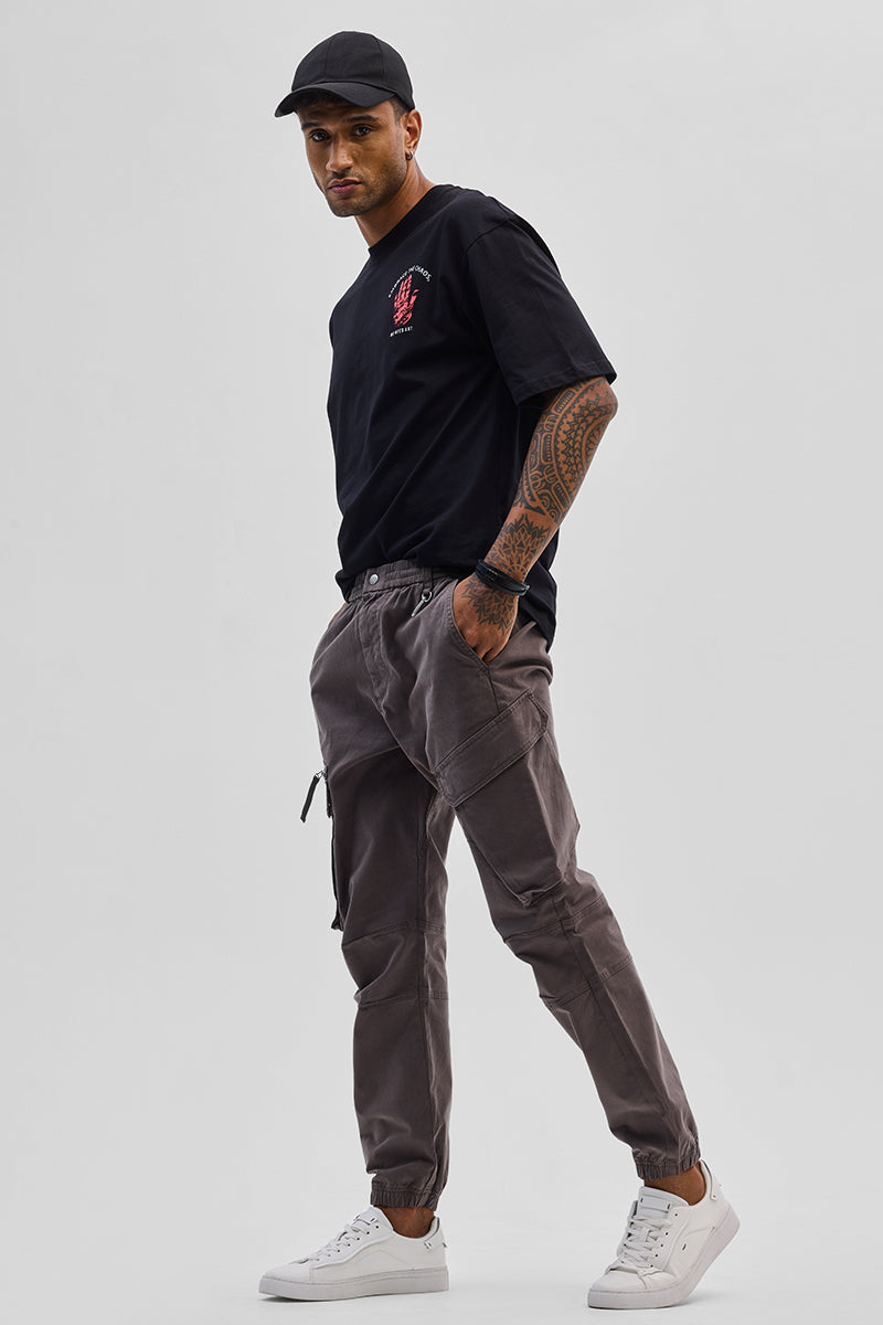 Brown Slim Fit Cargo Pants