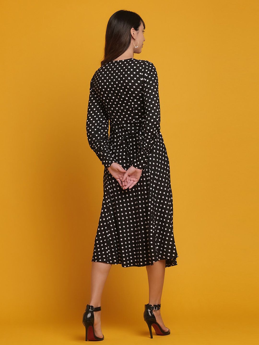 Women V Neck Polka Dot Dress