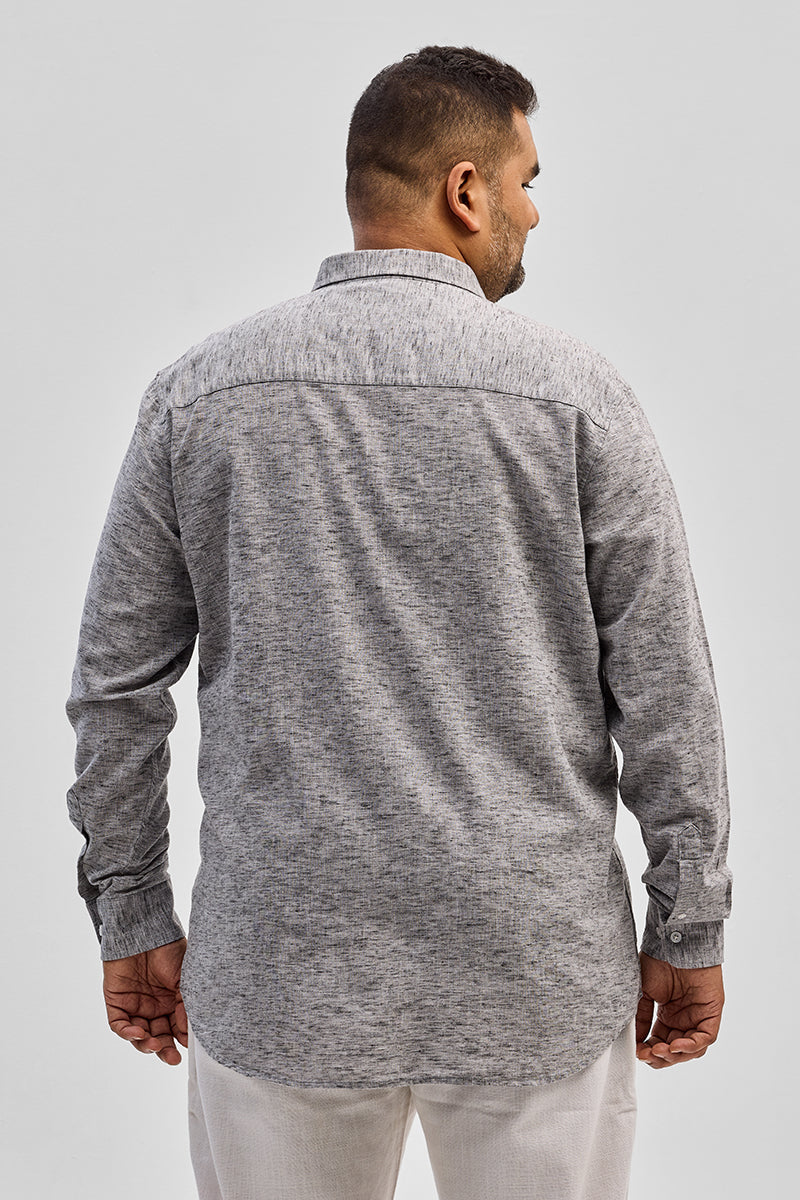 Black Linen Blend Shirt